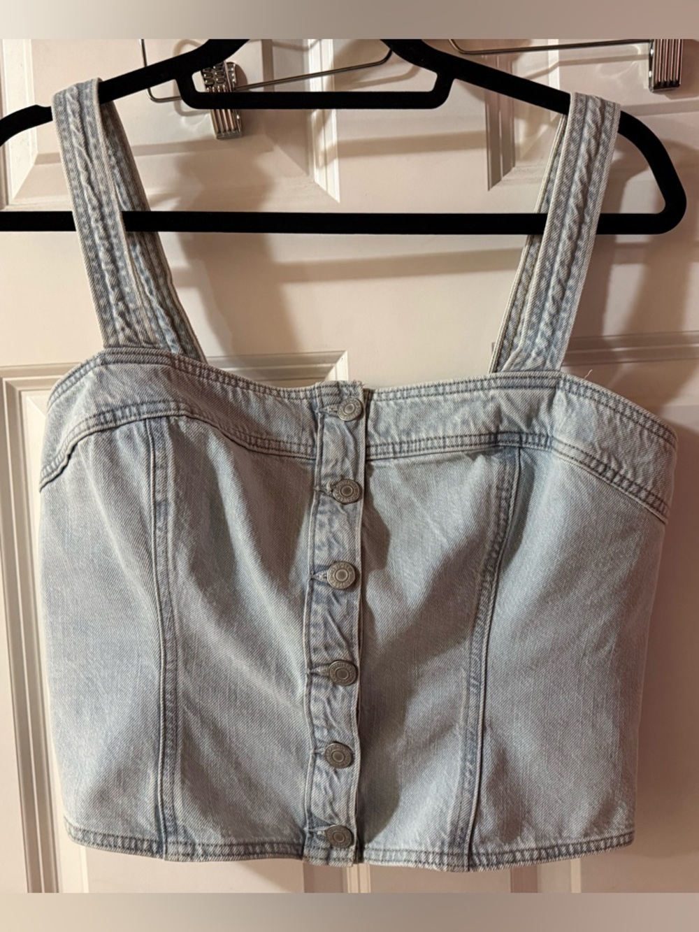🩵 NWT Levi’s Drea Tank Top L - Corset‑Style Crop - Light Wash - Picture 12 of 16